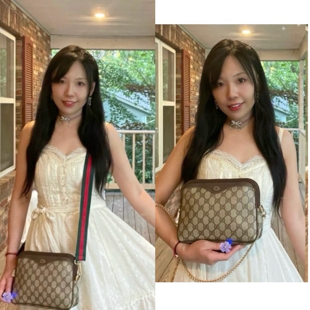GUCCI monogram interlocking Auth VTG Clutch Crossbody Shoulder Bag💫 - Picture 4 of 17